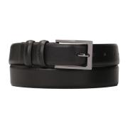 Smalle gladleren riem in zwarte kleur Kazar , Black , Dames