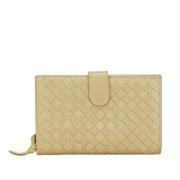 Pre-owned Leather wallets Bottega Veneta Vintage , Beige , Dames