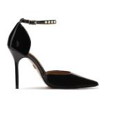 Gelakte pumps met twee verwisselbare bandjes Kazar , Black , Dames