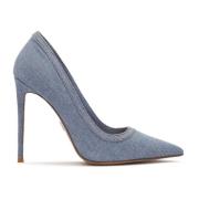 Blauwe denim stoffen pumps Kazar , Blue , Dames