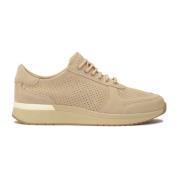 Beige geperforeerde suède sneakers Kazar , Beige , Dames