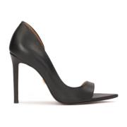 Zwarte peep toe pumps met puntige neus Kazar , Black , Dames