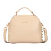 Handtas van leer versierd met studs Kazar , Beige , Dames