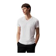 Stretch Katoen Logo T-Shirt Calvin Klein , White , Heren