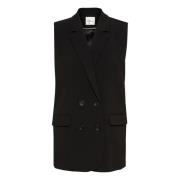 Klassieke Zwarte Vest Jas My Essential Wardrobe , Black , Dames