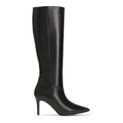 Gladleren laarzen met stilettohak Kazar , Black , Dames