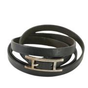 Pre-owned Leather bracelets Hermès Vintage , Black , Dames