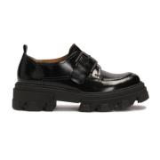 Leren schoenen met gesp op zool met beschermer Kazar , Black , Dames