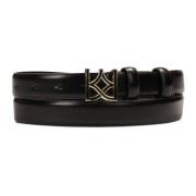 Smalle zwarte riem met logogesp Kazar , Black , Dames