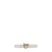 Wit Leren Riem met Love Birds Pinko , White , Dames