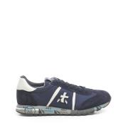 Blauwe Suède en Stoffen Sneakers Premiata , Blue , Heren