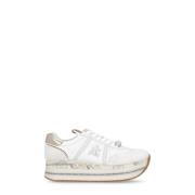 Witte Suède Leren Sneakers voor Vrouw Premiata , White , Dames