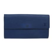 Pre-owned Leather wallets Louis Vuitton Vintage , Blue , Dames