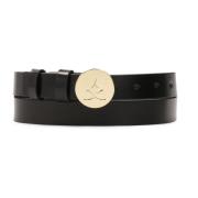 Zwarte leren riem met ronde gesp Kazar , Black , Dames