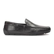 Zwarte leren mocassins met monogrammen Kazar , Black , Heren