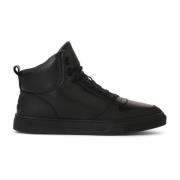 Heren sneakers van glad leer met rubberen neuskap Kazar , Black , Here...