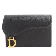 Pre-owned Leather wallets Dior Vintage , Black , Dames