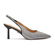 Slingback pumps versierd met zilveren kristallen Kazar , Gray , Dames