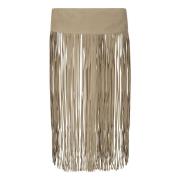 Fringed Leren Riem Wild Cashmere , Beige , Dames