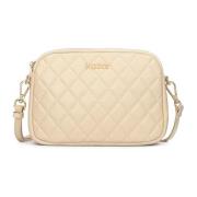 Leren gewatteerde tas aan riem Kazar , Beige , Dames