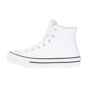 Witte leren hoge platform sneakers voor dames Converse , White , Dames