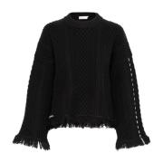 Fringe Gebreide Trui Meteoriet Karen by Simonsen , Black , Dames