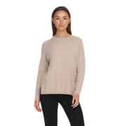 Split Hals Gebreide Trui Jacqueline de Yong , Beige , Dames