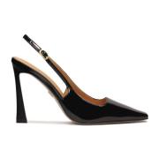 Gelakte hakloze pumps Kazar , Black , Dames