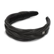 Zwart leren hoofdband Kazar , Black , Dames