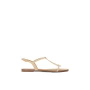 Beige gekleurde sandalen versierd met gevlochten band Kazar , Beige , ...