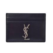 Pre-owned Leather wallets Yves Saint Laurent Vintage , Blue , Dames