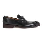 Heren elegante zwarte loafers met metalen decoratie Kazar , Black , He...