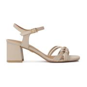 Minimalistische beige post sandalen Kazar , Beige , Dames