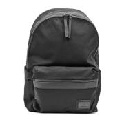 Cordura Black Rugzak met Ritssluiting Premiata , Black , Heren