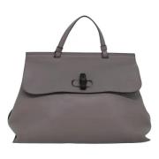 Pre-owned Leather gucci-bags Gucci Vintage , Gray , Dames