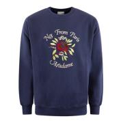 Bloemen Slogan Sweater Drole de Monsieur , Blue , Heren