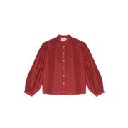 Geborduurde Zijde-Katoenen Blouse The New Society , Red , Dames