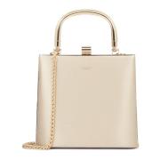 Exclusieve beige tas met gouden beslag Kazar , Beige , Dames