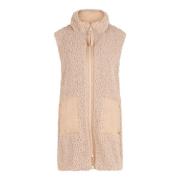 Faux Fur Vest with Pockets Betty & Co , Beige , Dames