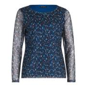 Rolnek Gerimpelde Mouw Shirt Betty Barclay , Blue , Dames