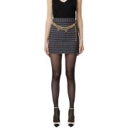 Stretch Rok met Diamantprint en Rits Elisabetta Franchi , Black , Dame...