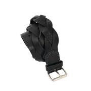 Belle Starr Leren Gevlochten Riem Malababa , Black , Dames