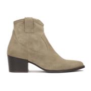 Suède cowboy laarzen met rits Kazar , Beige , Dames