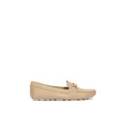 Beige Leren Mocassins met Metalen Gesp Kazar , Beige , Dames