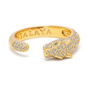 Womens Panther Wrap Ring in Gold Nialaya , Yellow , Dames