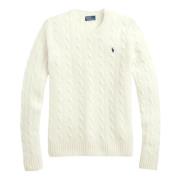 Julianna Gebreide Lange Mouw Pullover Ralph Lauren , White , Dames