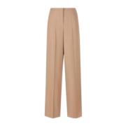 Hoge taille wollen broek Fendi , Beige , Dames