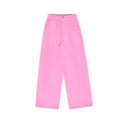 Corduroy Straight Cut Pants Pink The New Society , Pink , Dames