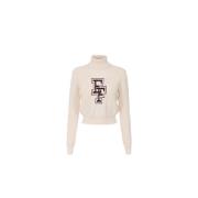 Stijlvolle Gebreide Top Elisabetta Franchi , Beige , Dames