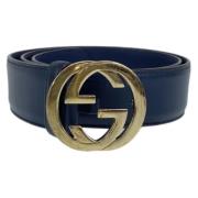 Pre-owned Leather belts Gucci Vintage , Blue , Dames